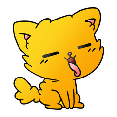 gradient cartoon of cute kawaii cat