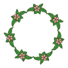 Vector illustration decorative frame flower for card hand drawn