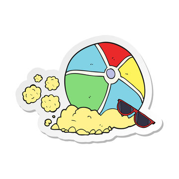 sticker of a cartoon beach ball