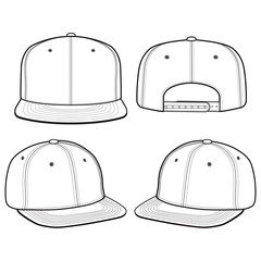 SNAPBACK Cap Fashion flat vector mockup design