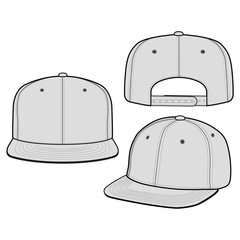 SNAPBACK Cap Fashion flat vector mockup design