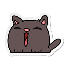 sticker cartoon of cute kawaii cat