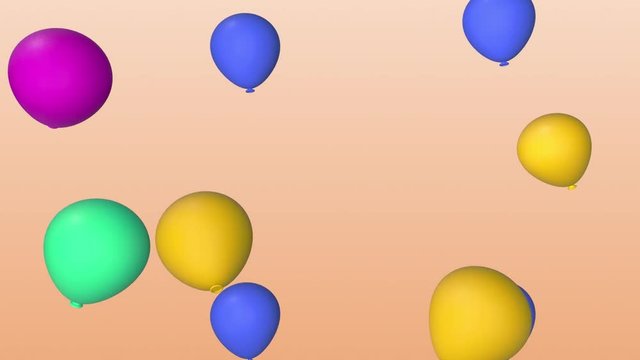 Sch&ouml;ne Luftballons die in einem Raum aufsteigen und fliegen