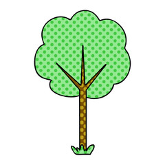 quirky comic book style cartoon tree