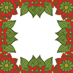 Fototapeta premium Vector illustration various forms of flower frames blooms hand drawn
