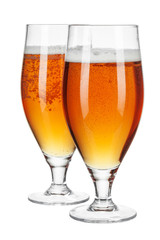 Glass of beer isolated on a white background