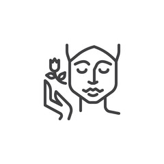 Face spa therapy line icon. linear style sign for mobile concept and web design. Face beauty treatment outline vector icon. Skin care symbol, logo illustration. Pixel perfect vector graphics
