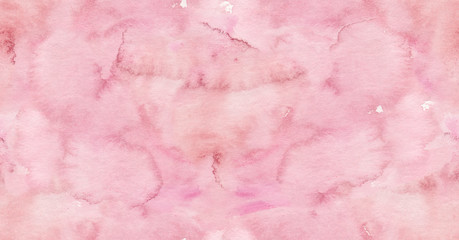 Fototapeta premium Seamless background pattern with light pink blots and stains painted in watercolor