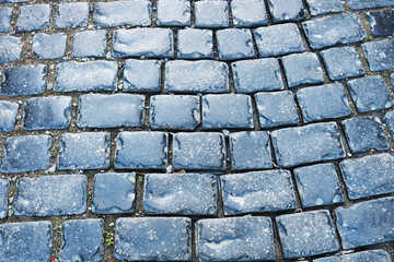 Cobbled stone road