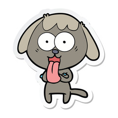 sticker of a cute cartoon dog