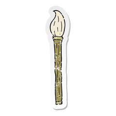 distressed sticker of a cartoon paint brush