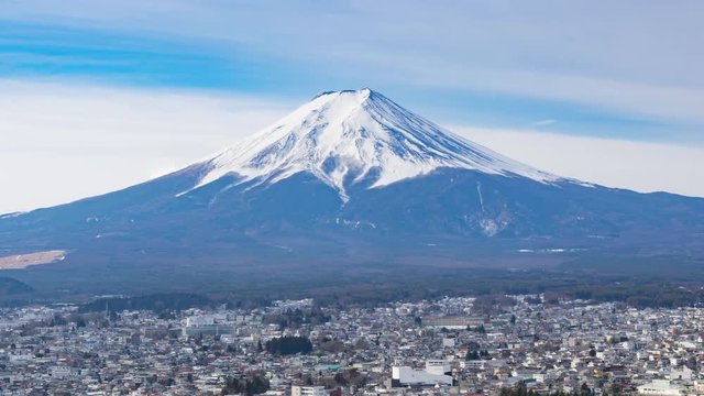 Timelapse of Fuji Mountain,Kawaguchiko,Fujiyoshida,Japan.