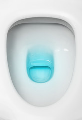 White toilet bowl in a bathroom