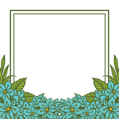 Vector illustration elegant leaf floral frame hand drawn