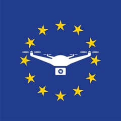 European rules for drone aerial aircraft law, drone concept