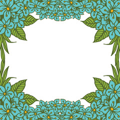 Vector illustration beautiful tosca flower frame hand drawn