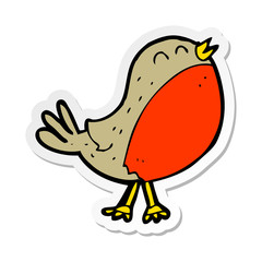 sticker of a cartoon christmas robin