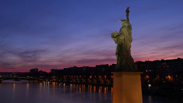 Paris a copy from the original statue of liberty made by Eiffel