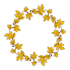 Vector illustration floral frame drawing hand drawn