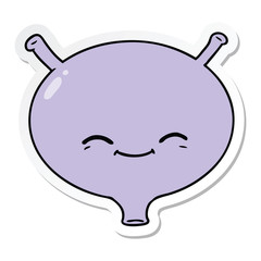 sticker of a cartoon bladder