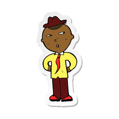 Obraz premium sticker of a cartoon man wearing hat