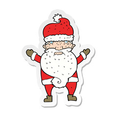 sticker of a cartoon grumpy santa