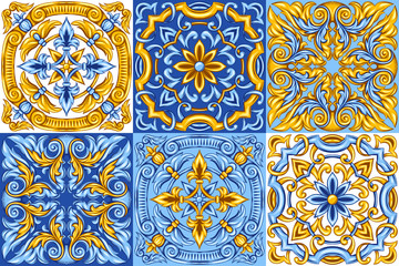 Portuguese azulejo ceramic tile pattern.