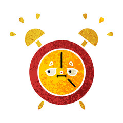 retro illustration style cartoon alarm clock