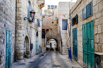 Fototapeta na wymiar Street in Old City of BETHLEHEM, PALESTINIAN TERRITORIES. September 2015 