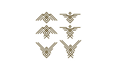 line art bird geometric logo icon vector - 251962737