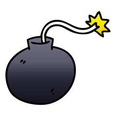 quirky gradient shaded cartoon bomb