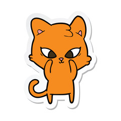 sticker of a cute cartoon cat