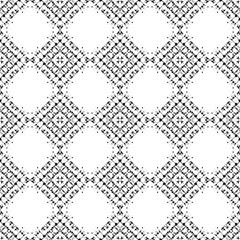Black and White Seamless Ethnic Pattern. Tribal - 251963595