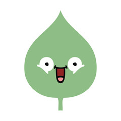 flat color retro cartoon expressional leaf