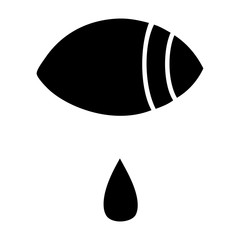 flat symbol crying eye looking to one side