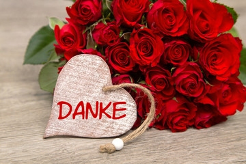 Rosen und Herz: Danke!