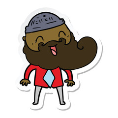 sticker of a happy bearded man