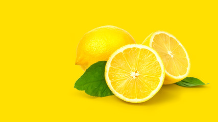 lemon isolated on yellow
