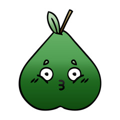 gradient shaded cartoon pear