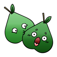 gradient shaded cartoon pears