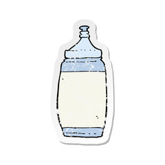 retro distressed sticker of a cartoon water bottle