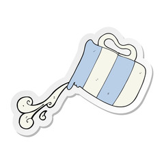 sticker of a cartoon pouring milk jug