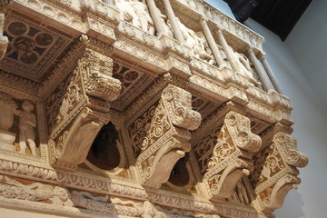 Architectural element with stone relief. Museo dell`Opera del Duomo