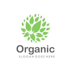 Tree, organic, flower logo design vector