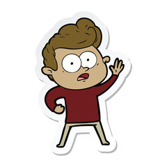 sticker of a cartoon staring man