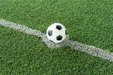 Fototapeta na wymiar soccer Football on soccer field , football field , background texture