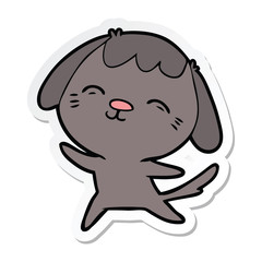 Obraz premium sticker of a happy cartoon dog