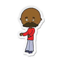 sticker of a cartoon man with mustache