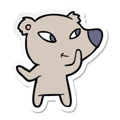 sticker of a cute cartoon bear