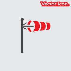 wind direction indicator icon isolated sign symbol and flat style for app, web and digital design. Vector illustration.